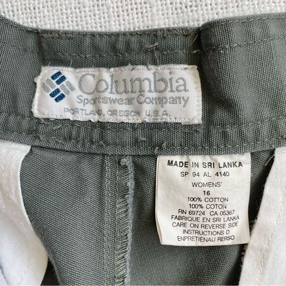 Columbia Sportswear Green 100% Cotton Shorts Pockets Hiking Size16 - Picture 12 of 13